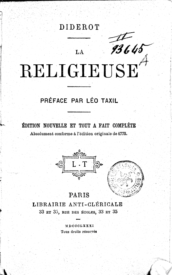 Couverture de La Religieuse