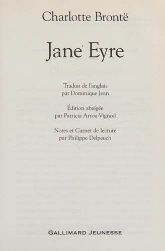 Couverture de Jane Eyre (French Edition)